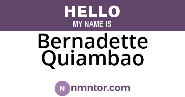 Bernadette Quiambao