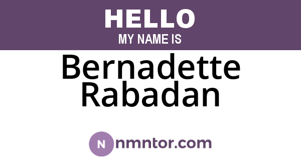 Bernadette Rabadan