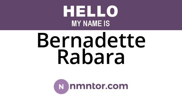 Bernadette Rabara