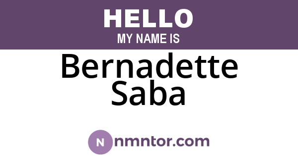 Bernadette Saba