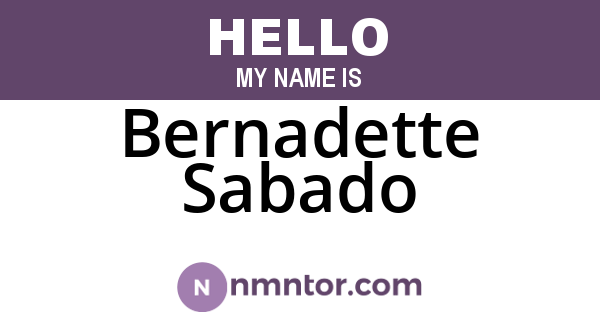 Bernadette Sabado