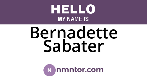 Bernadette Sabater