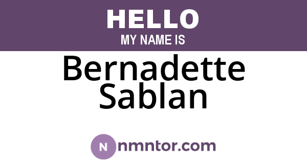 Bernadette Sablan