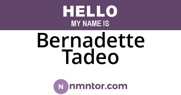 Bernadette Tadeo
