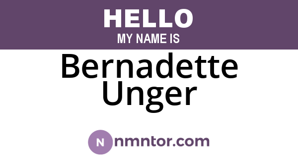 Bernadette Unger
