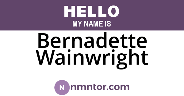 Bernadette Wainwright