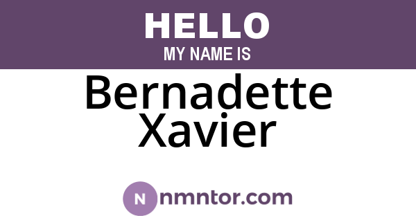 Bernadette Xavier