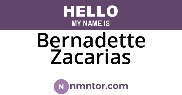 Bernadette Zacarias