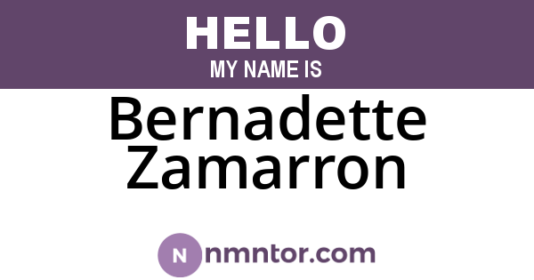Bernadette Zamarron