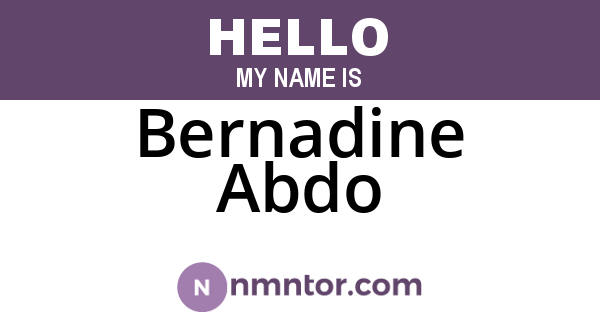 Bernadine Abdo