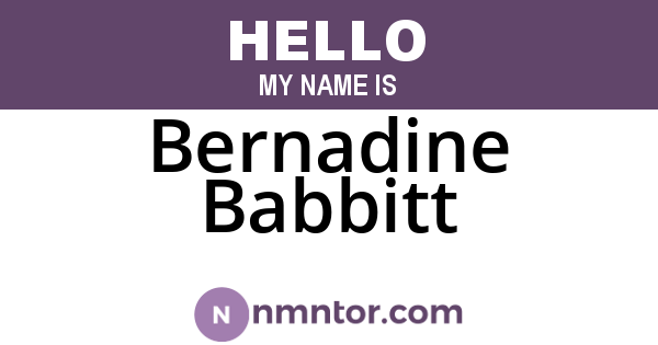 Bernadine Babbitt