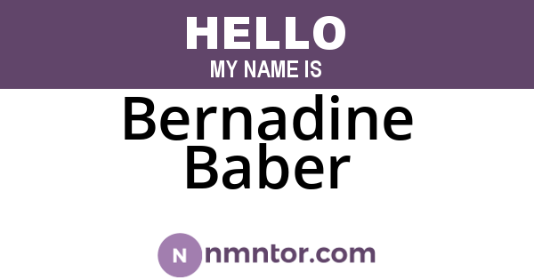 Bernadine Baber