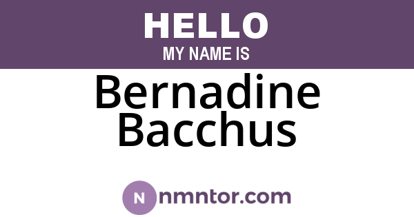 Bernadine Bacchus
