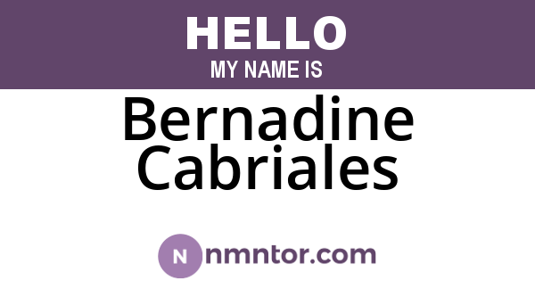 Bernadine Cabriales