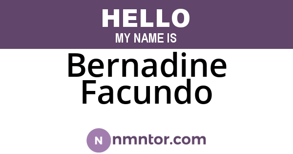 Bernadine Facundo