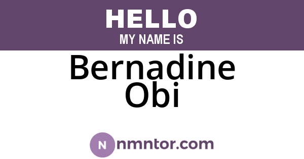 Bernadine Obi