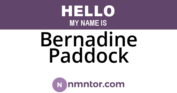 Bernadine Paddock