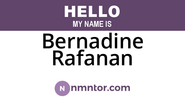 Bernadine Rafanan