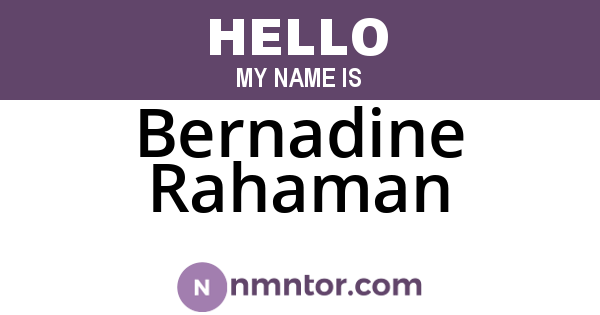 Bernadine Rahaman