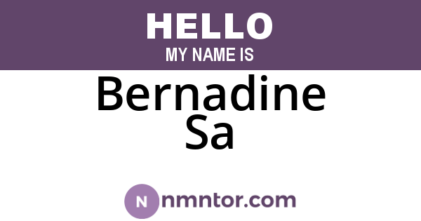 Bernadine Sa
