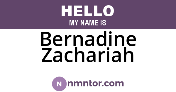 Bernadine Zachariah