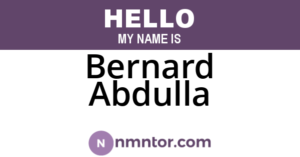 Bernard Abdulla