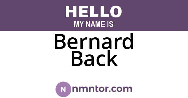 Bernard Back
