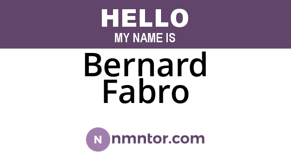 Bernard Fabro