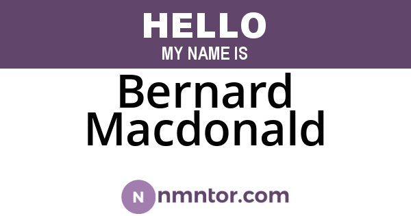Bernard Macdonald