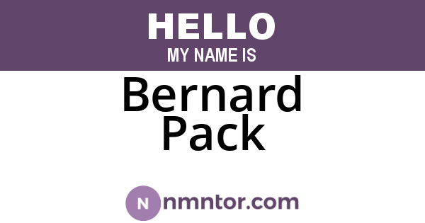 Bernard Pack