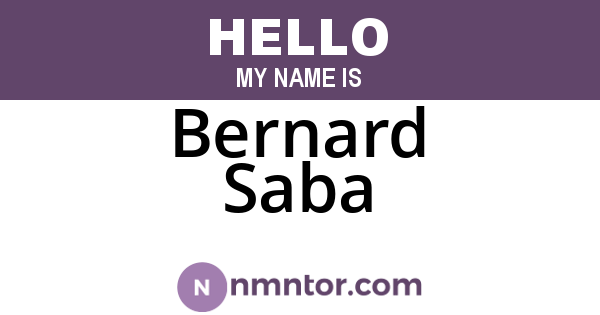 Bernard Saba