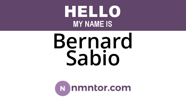 Bernard Sabio