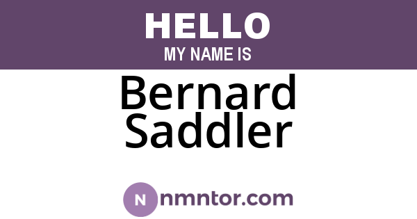 Bernard Saddler