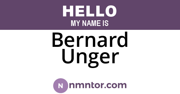 Bernard Unger