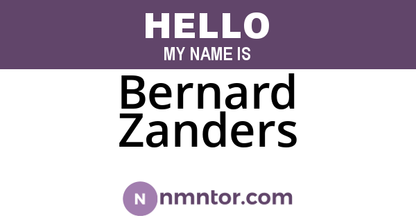 Bernard Zanders