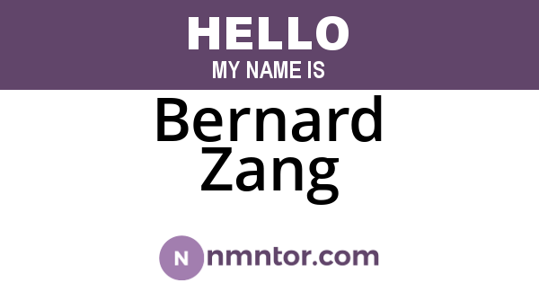 Bernard Zang