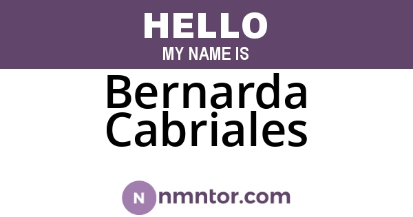 Bernarda Cabriales