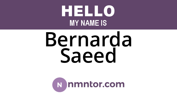 Bernarda Saeed