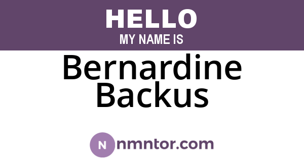 Bernardine Backus