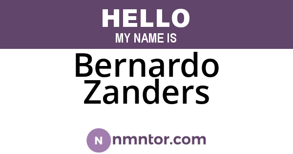 Bernardo Zanders