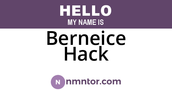 Berneice Hack