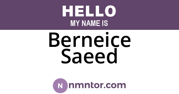 Berneice Saeed