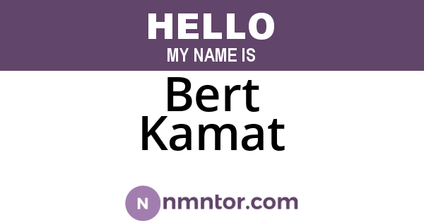 Bert Kamat