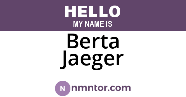 Berta Jaeger