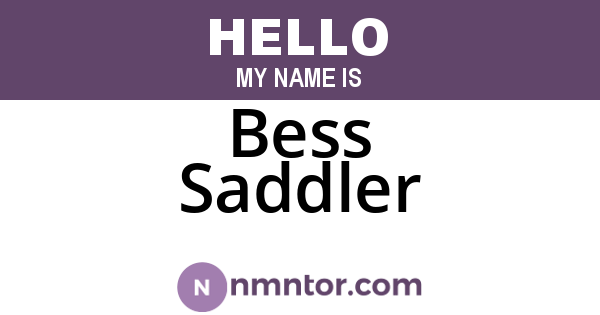 Bess Saddler