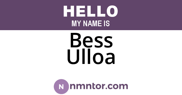 Bess Ulloa