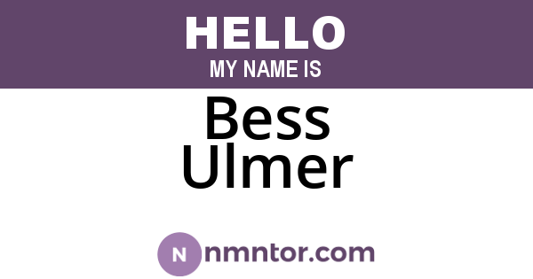 Bess Ulmer