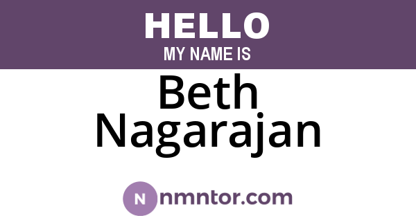 Beth Nagarajan