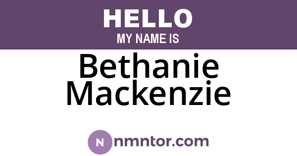 Bethanie Mackenzie