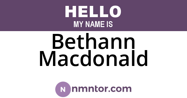 Bethann Macdonald